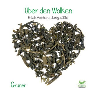 TeaLaVie Teeherz mit Beschriftung Grüner Tee Über den Wolken 1080