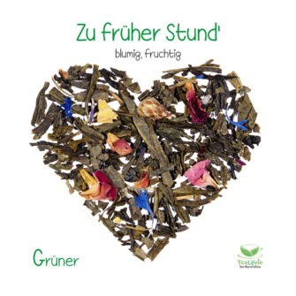 TeaLaVie Teeherz mit Beschriftung Grüner Tee Zu früher Stund 1080